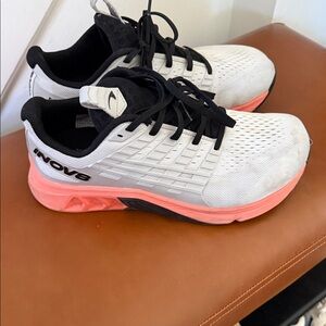 Inov-8 Women’s Athletic Shoes — White with Coral Pink Sole